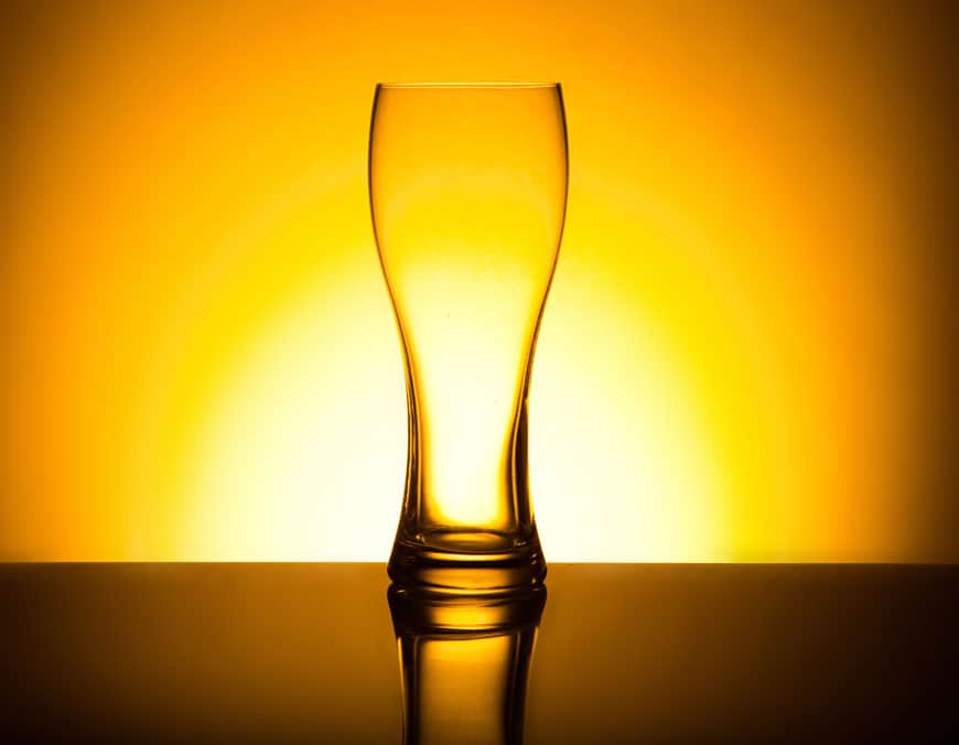 Bierglas perfekt beleuchtet