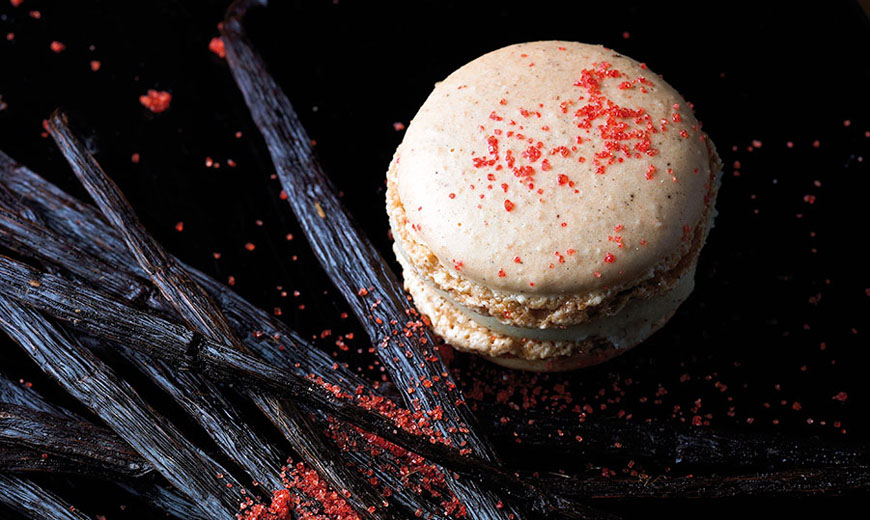 Vanille-Erdbeere-Macarons