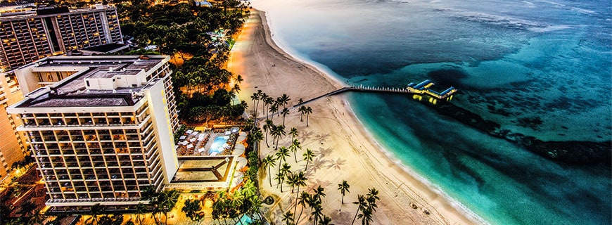 Arbeiten in Hawaii Hotels auf Hawaii, türkises Meer