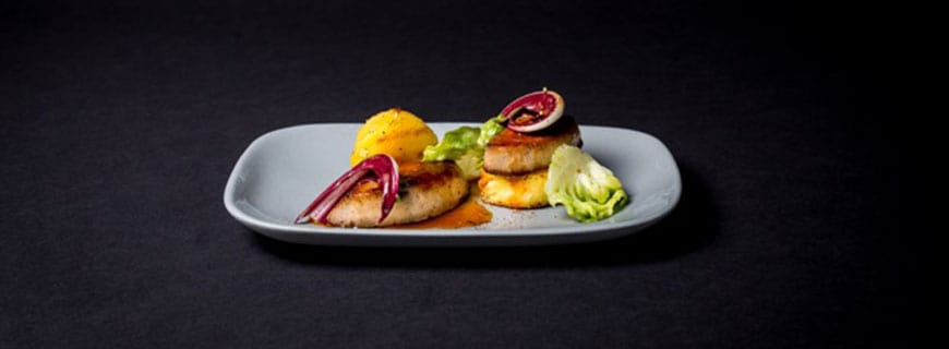 Gegrillte Ananas mit Tandoori Geflügelleber Gegrillte Ananas mit Tandoori Geflügelleber