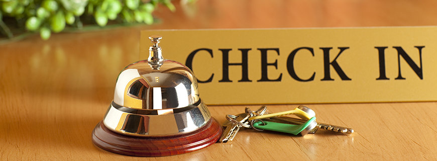 Check-in beim Hotel