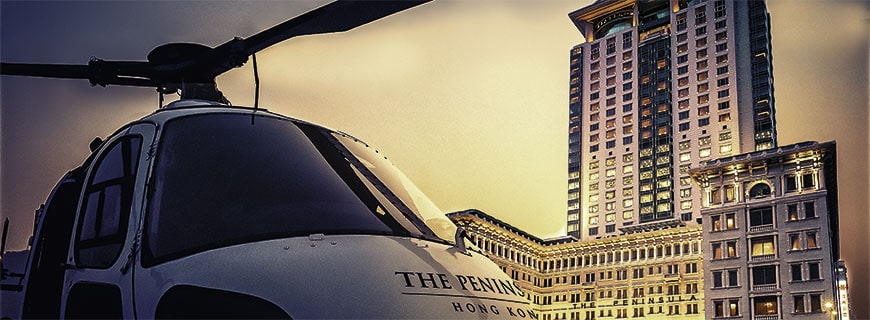 The Peninsula Hotel, Hongkong Helicopter vor The Peninsula Hotel, Hongkong