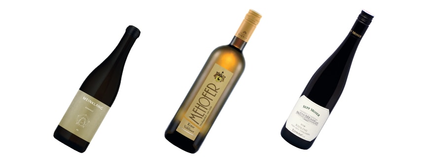 drei Flaschen Bio-Wein 