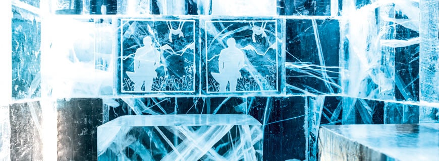 Absolut Ice Bar des Icehotels Jukkasjärvi in Schweden