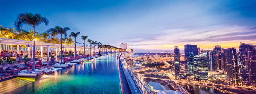 Die Sky Bar des Marina Bay Sands Hotels
