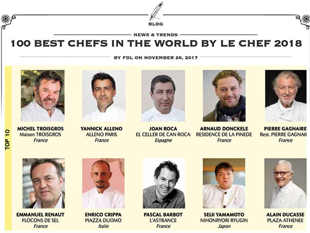 Michel Troisgros ist bester Koch der Welt Die Top Ten der besten Köche der Welt
