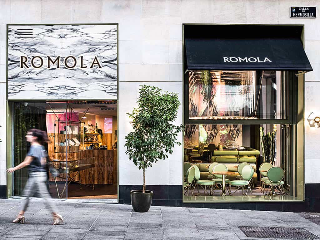 Das Rómola in Madrid spart nicht mit Marmor.