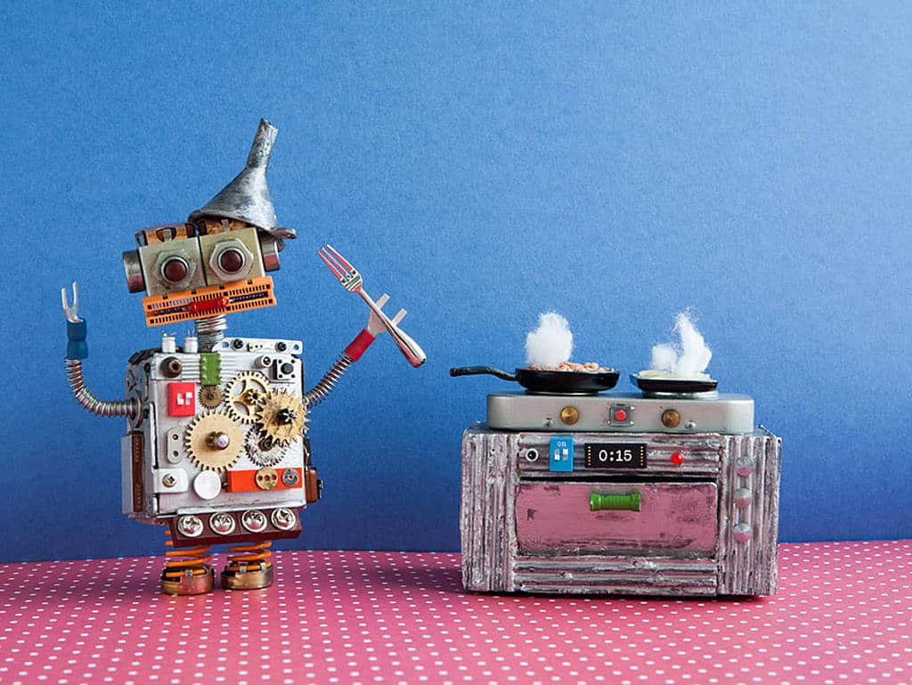 Beispielbild von kochendem Roboter am Herd