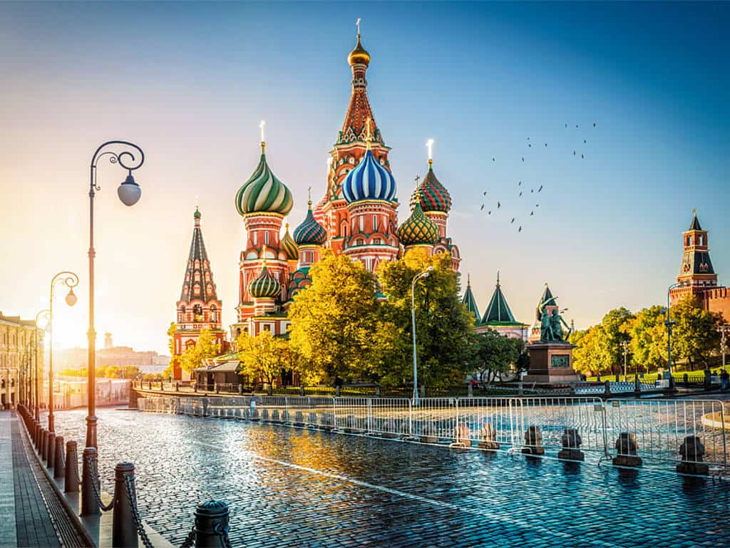 St. Basil's Cathedral am Roten Platz in Moskau