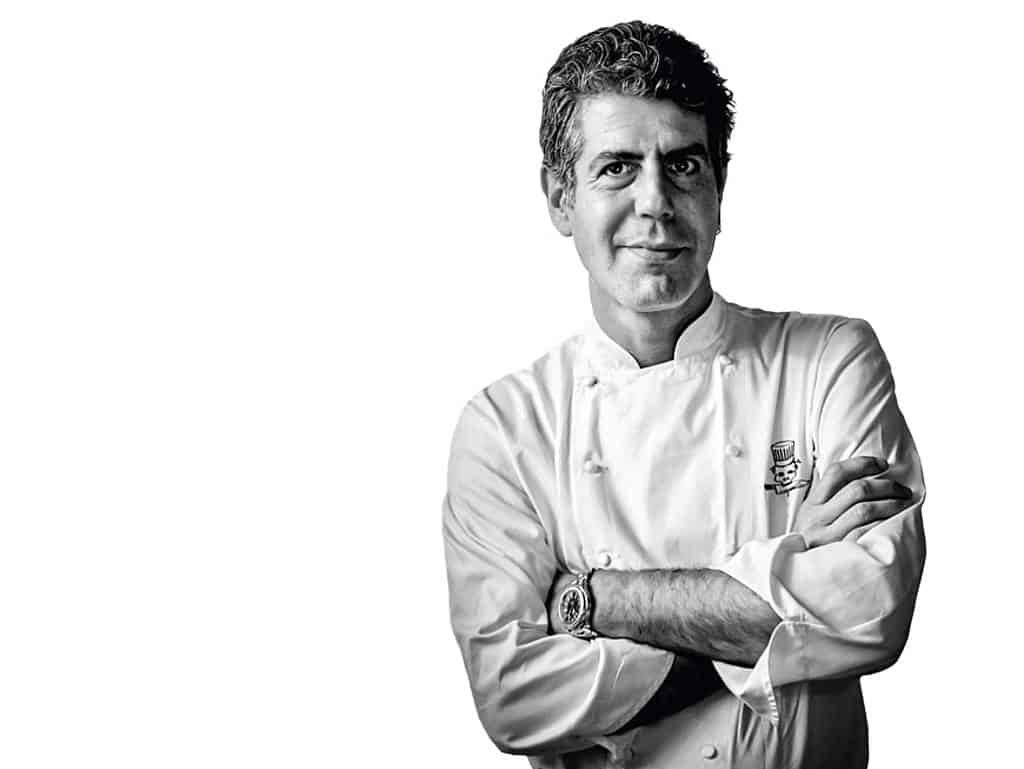 anthony bourdain sxhwarz weiß portrait