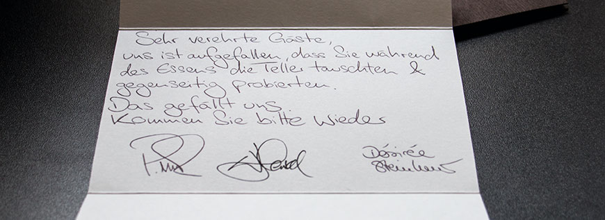 Begeisterung abseits des Tellers 