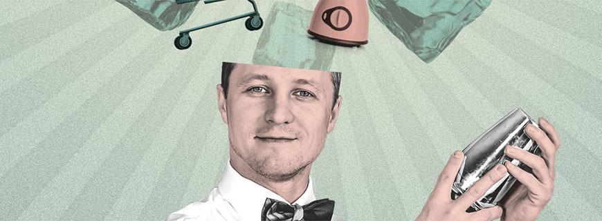 Chef de Bar Job Im Porträt-Chef de Bar