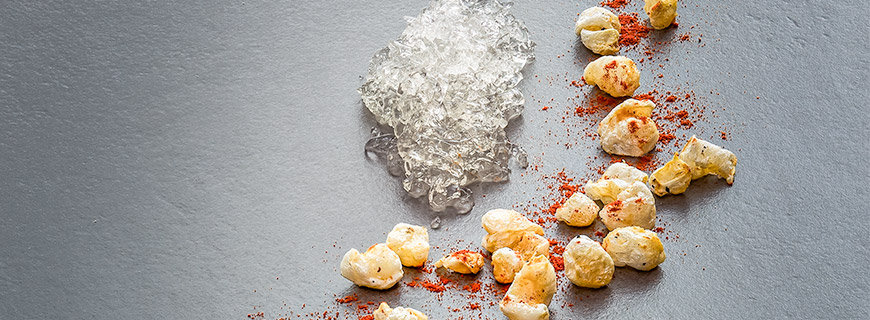 Schweinefond-Aspik mit Schweine-Popcorn