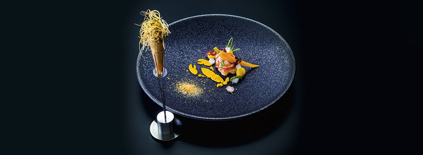 Restaurant Ikarus Marron Krebs / Alge / Zitrus - Rezept von Martin Klein
