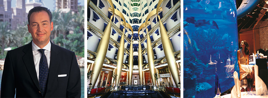 Heinrich Morio Fototcollage des Burj Al Arab und dessen Manager Heinrich Morio