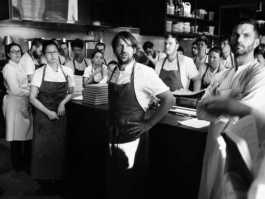 René Redzepi mit Küchenteam