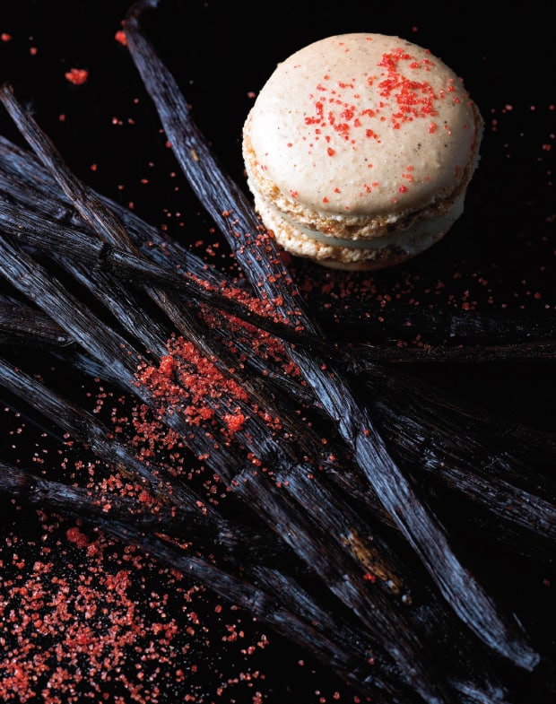 erdbeer vanille macaron