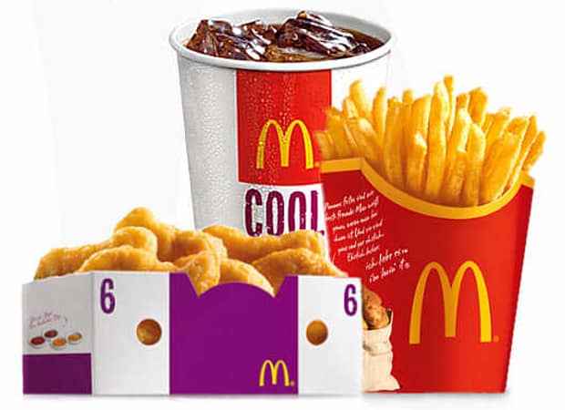 McDonalds Nuggets Pommes Cola