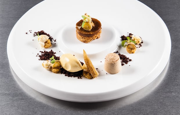 Nespresso-Tarte & Marshmallow/Mais-Sorbet/Mini Mais, Popcorn in Textur/Kakao-Erde