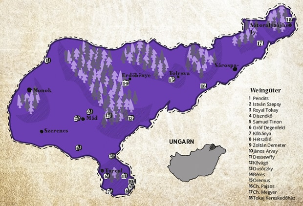 Weinkarte - Tokaj