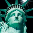 New York der Kopf in der Detailansicht der Freiheitsstatue