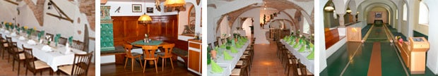 Gastraum und Kegelbahn