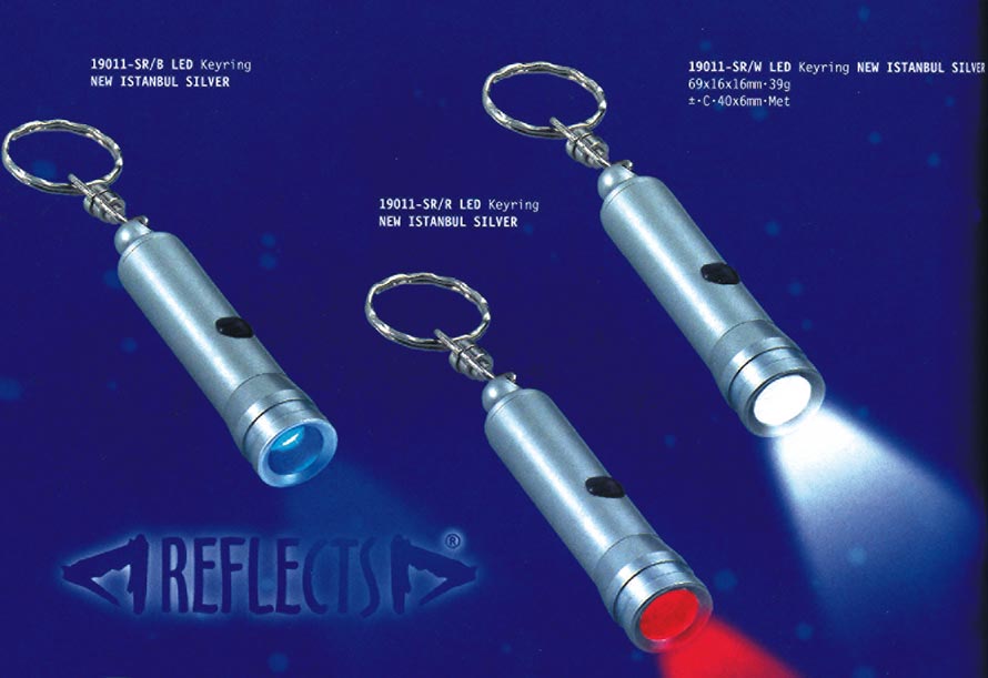 bunte taschenlampen als werbeartikel namens reflects aus dem hause presento 