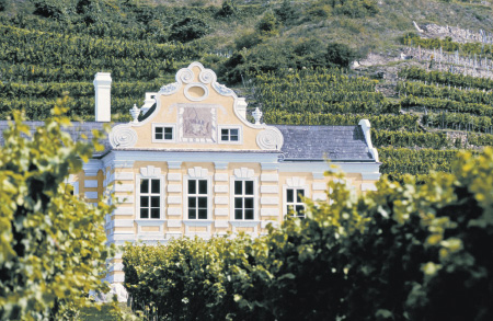ein Haus im Kolonialstil inmitten von Weinbergen 