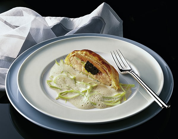 Kalbsbries Gericht mit Champagnersauce