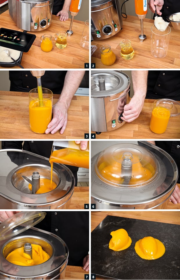 Schrittweise zur Eiskreation