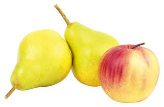 zwei birnen und ein apfel 