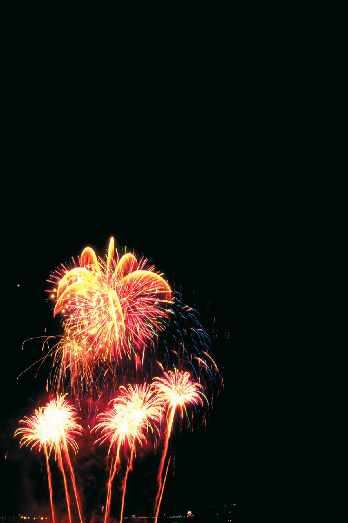 Ein Feuerwerk der superlative bei nacht 