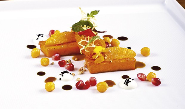 Kürbis & Orange - Butternut-Kürbis, Kichererbsen, Schafsjoghurt, kandierter Buchweizen