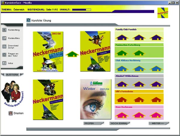 E-learning im Tourismus ein screenshot der neckermann website
