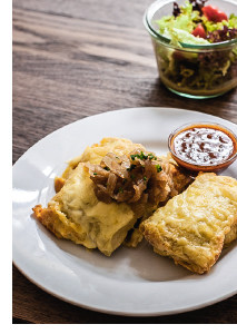 Selbst gemachte Maultaschen aus frischen, regionalen Zutaten