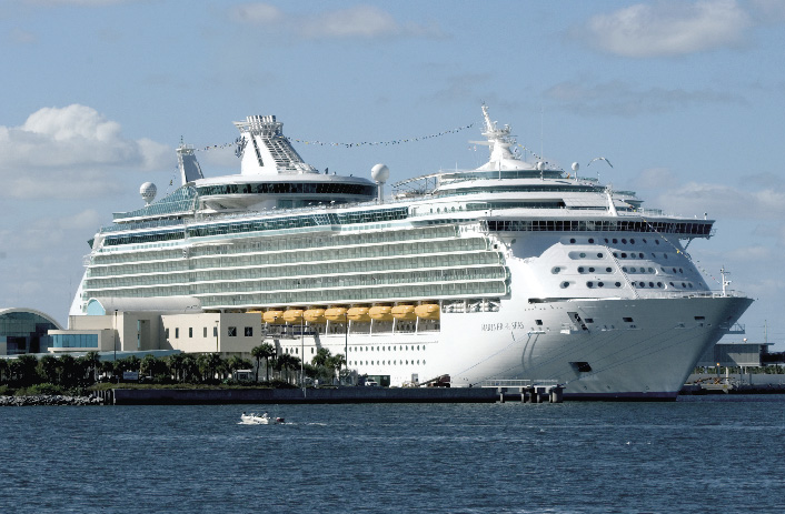 Ein Kreuzfahrtschiff im Hafen 