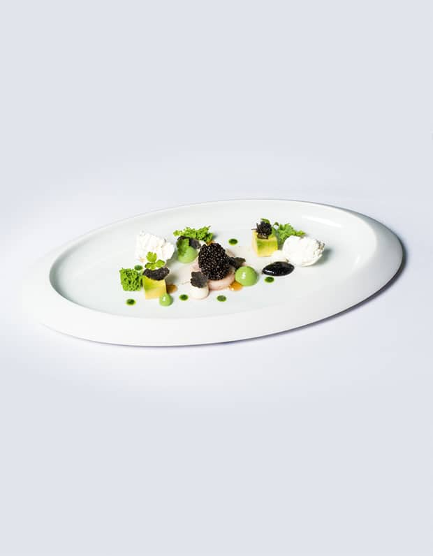  Kaviar, Ochsenmark, Avocado