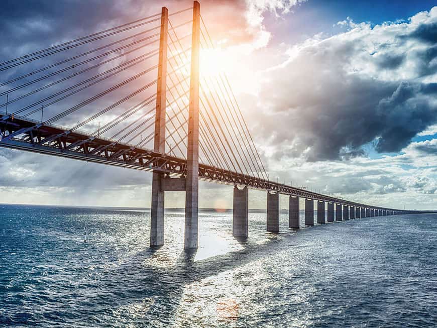 Die Brücke Öresundsbron zwischen Schweden und Dänemark 