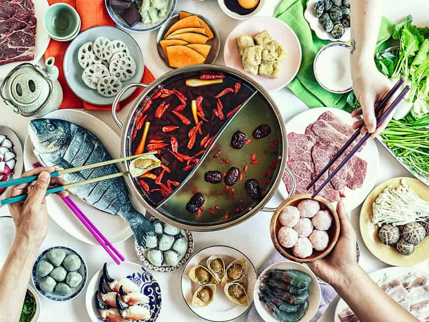 Hot Pots im Restaurant Shuang Shuang