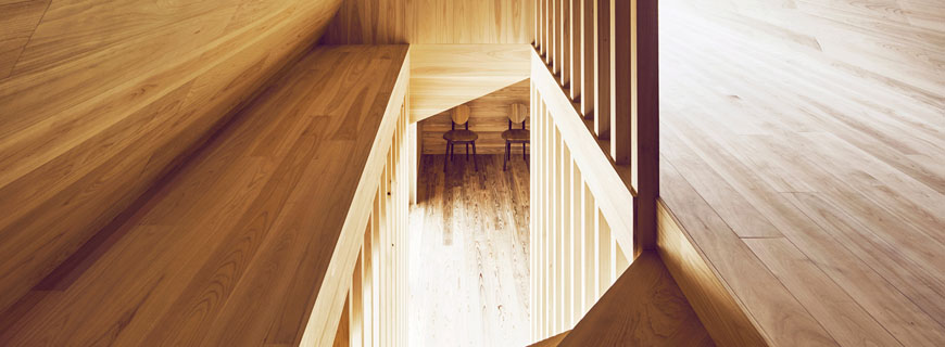 Treppe im Yoshino Cedar House
