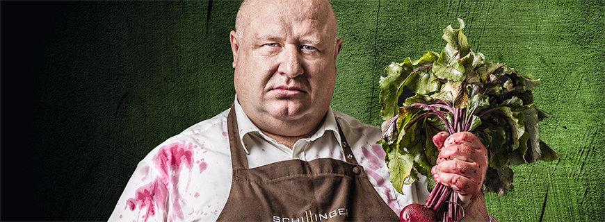 Charly Schillinger als veganer Metzger