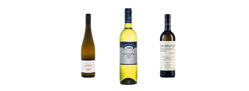 Traminer drei Flaschen vom Trendwein Traminer