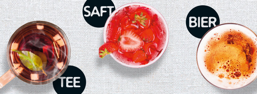 Weinalternativen, Saft, Bier, Tee