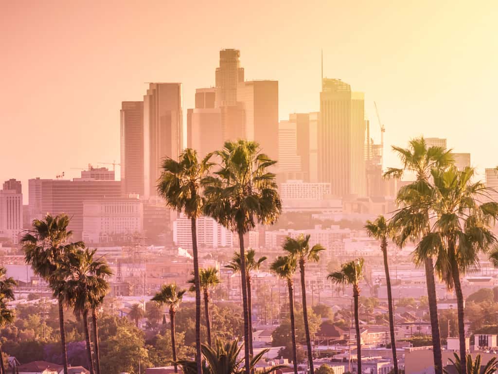 Sonnenuntergang: Los Angeles ist berühmt für das rosarote Licht.