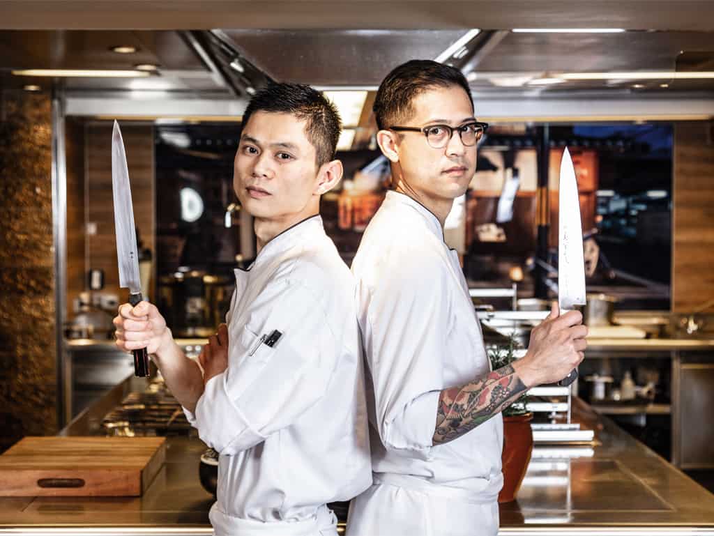 Sie sind die Meister der (offenen) Küche des Nikkei Nine: Ben Dayag (re.) ist der viel gereiste Executive Chef und kommt ursprünglich von der amerikanischen Westküste. Sie sind die Meister der (offenen) Küche des Nikkei Nine: Ben Dayag (re.) ist der viel gereiste Executive Chef und kommt ursprünglich von der amerikanischen Westküste.