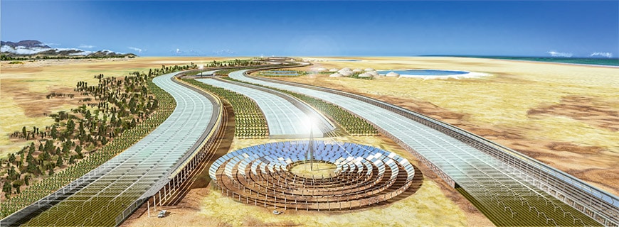 Was passiert, wenn das Wasser ausgeht? Nur mit Sonnenenergie und Meerwasser wollen Londoner Wissenschaftler das Seawater Greenhouse zum Laufen bringen. Was passiert, wenn das Wasser ausgeht? Nur mit Sonnenenergie und Meerwasser wollen Londoner Wissenschaftler das Seawater Greenhouse zum Laufen bringen.