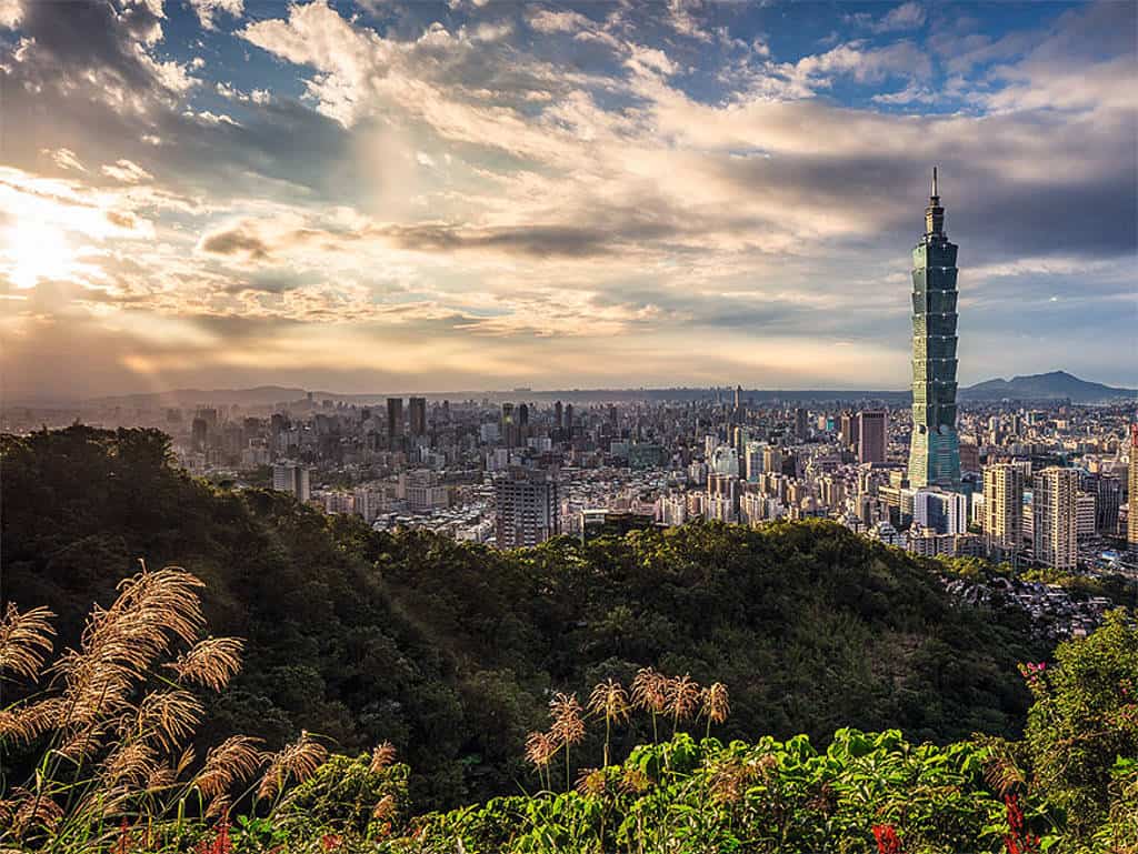 Die Skyline von Taipeh