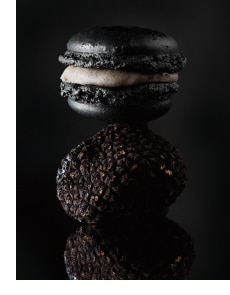 schwarze Macarons 