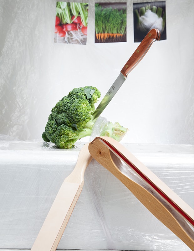 Brokkoli Brokkoli und Messer