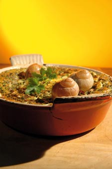 Kräutereier mit Schnecken 